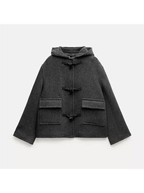 BRAND NEW ZARA ZW COLLECTION MANTECO WOOL BLEND JACKET WITH TOGGLES